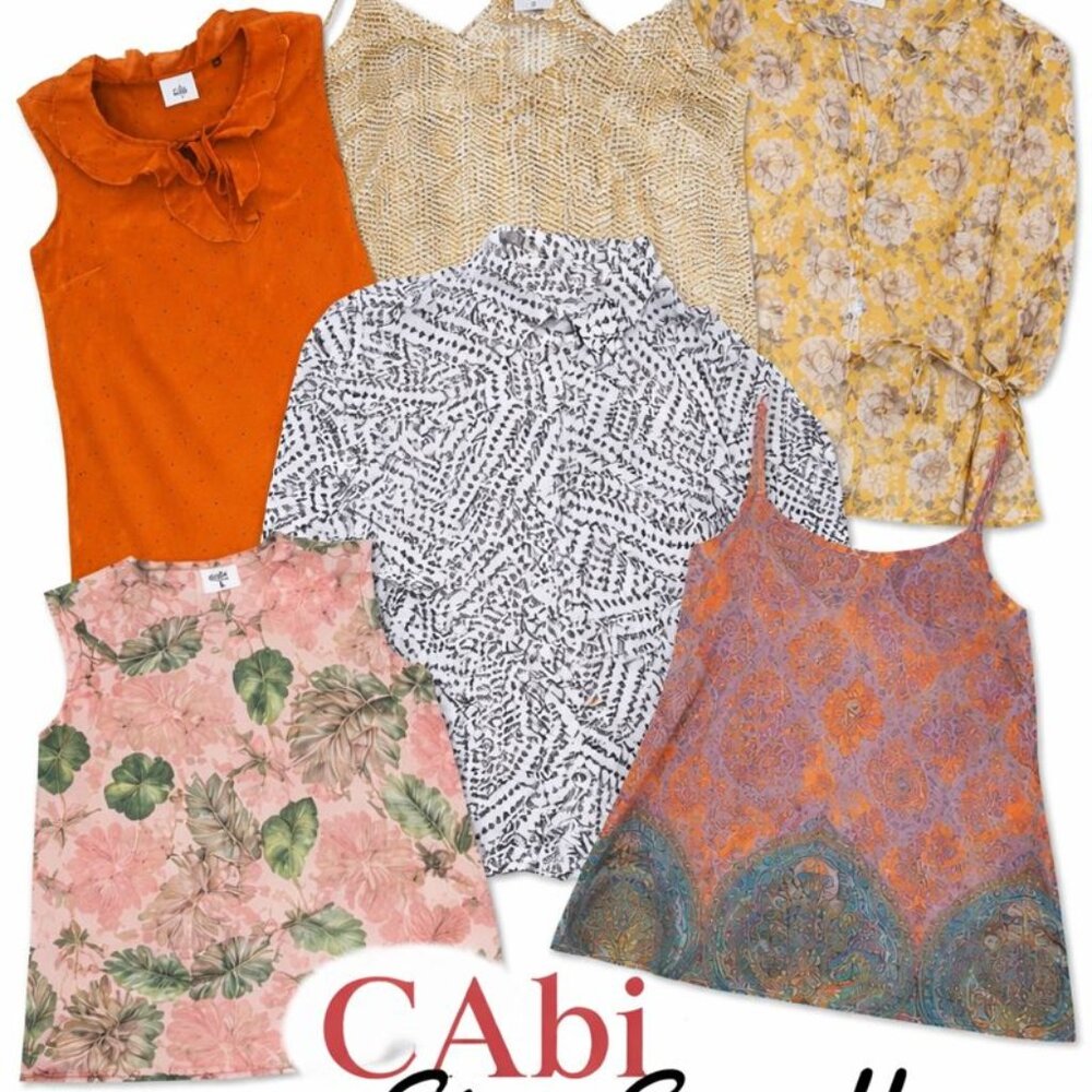 CAbi Women’s Tops Bundle Size Small Lot of 6 Blouses Tanks Sleeveless Floral